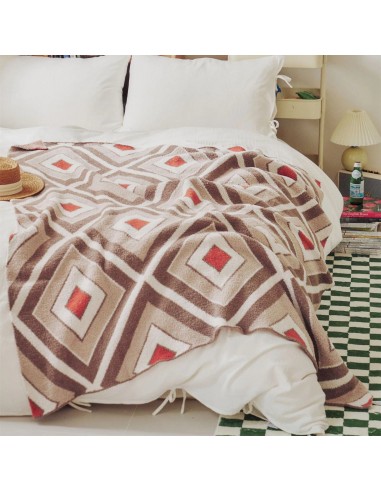 Plaid Beige et Terracotta destockage